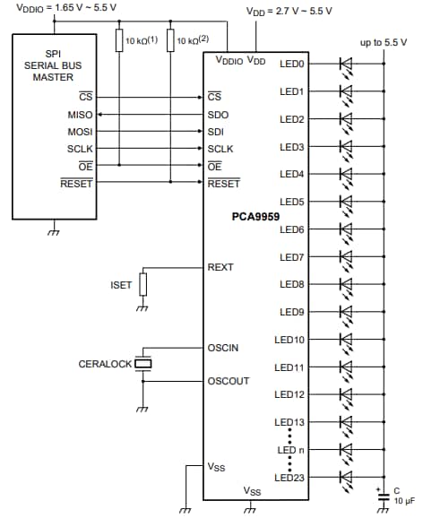 Applikations-Schaltungsdiagramm - NXP Semiconductors PCA9959 LED-Beleuchtungstreiber